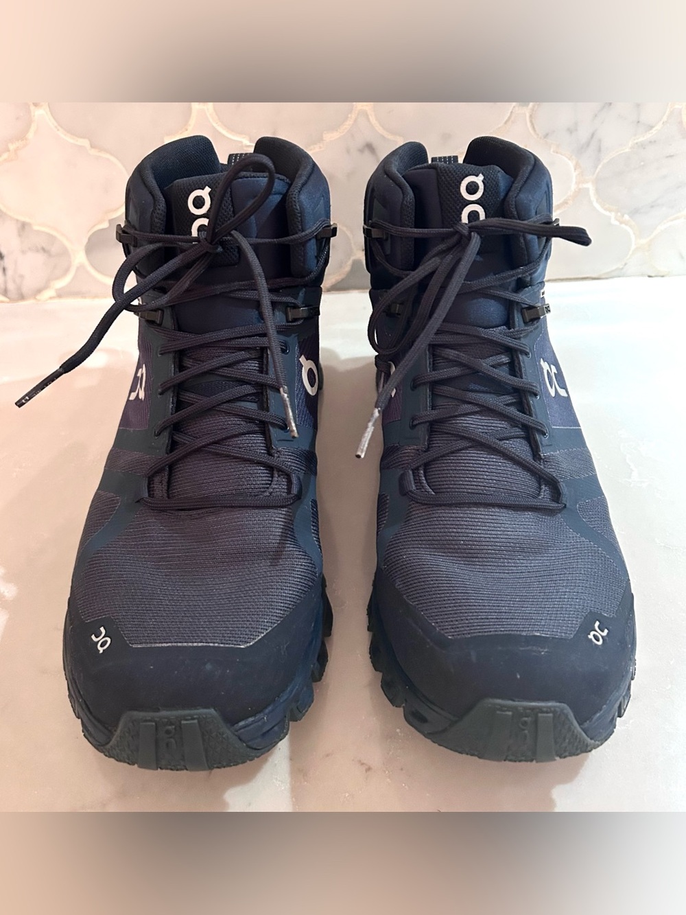 On Cloud Cloudrock Waterproof Mid-Top Hiking Boot in Dark Blue - Picture 5 of 8